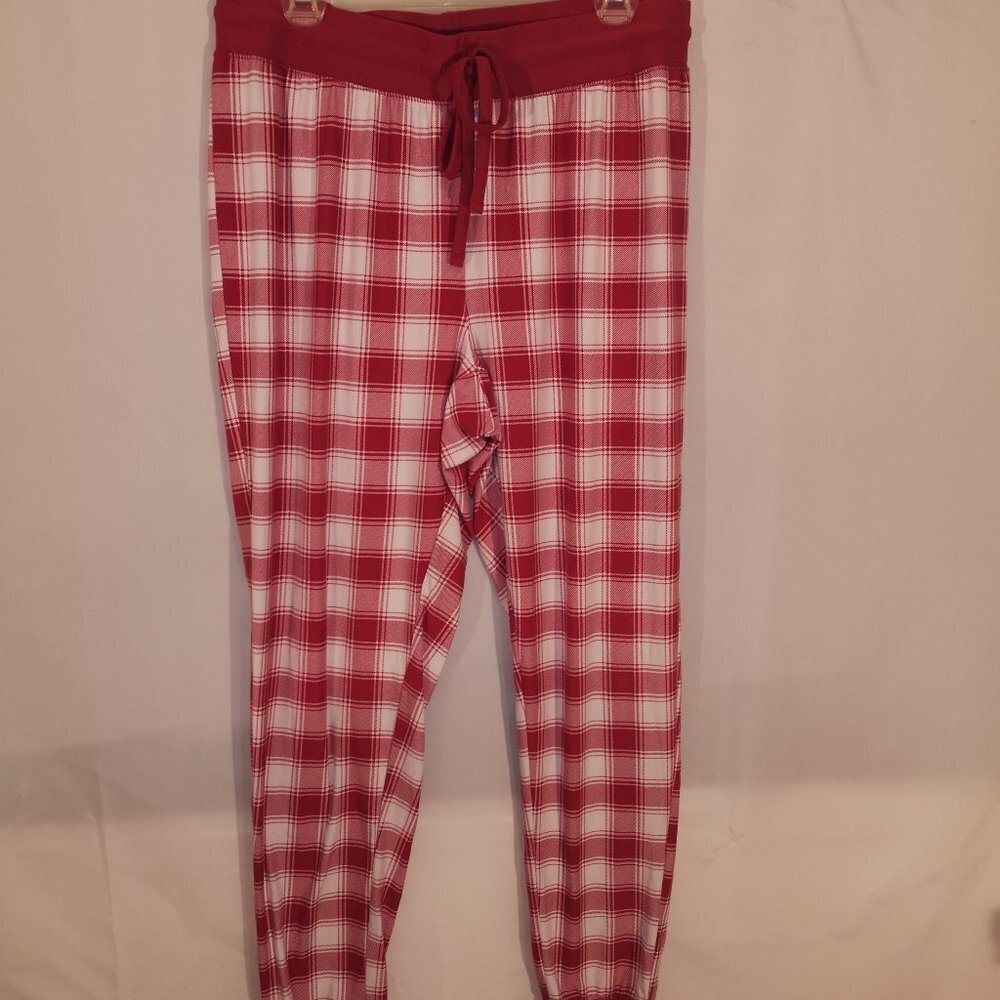 George Ladies Size Large Lightweight Rose & White Soft Leisure/Sleep Pants